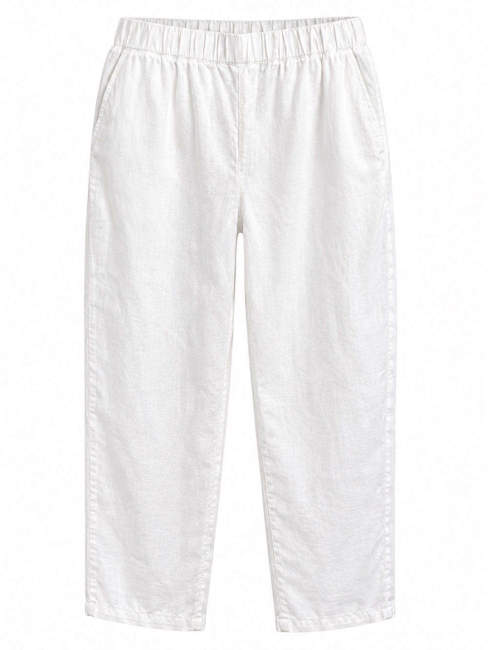 Quince White Wide-Leg Pull-On Pants